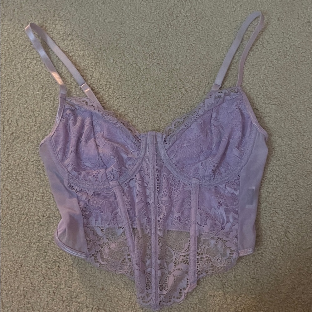 Lavender Lace Bustier Top